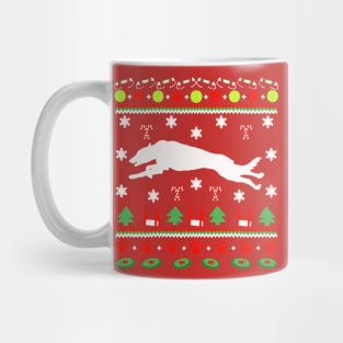 Border Whippet Ugly Christmas Sweater Mug